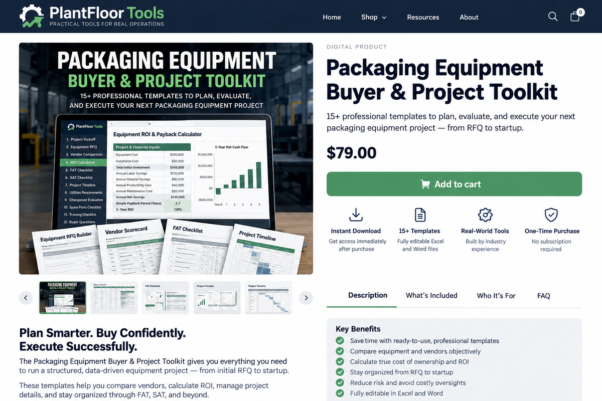 Packaging Equipment Buyer & Project Toolkit product preview